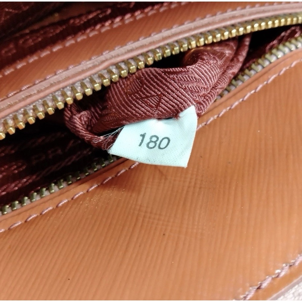 Prada Saffiano Vernice Promenade Patent Leather Orange Hand Bag Purse Top Handle - Picture 9 of 16
